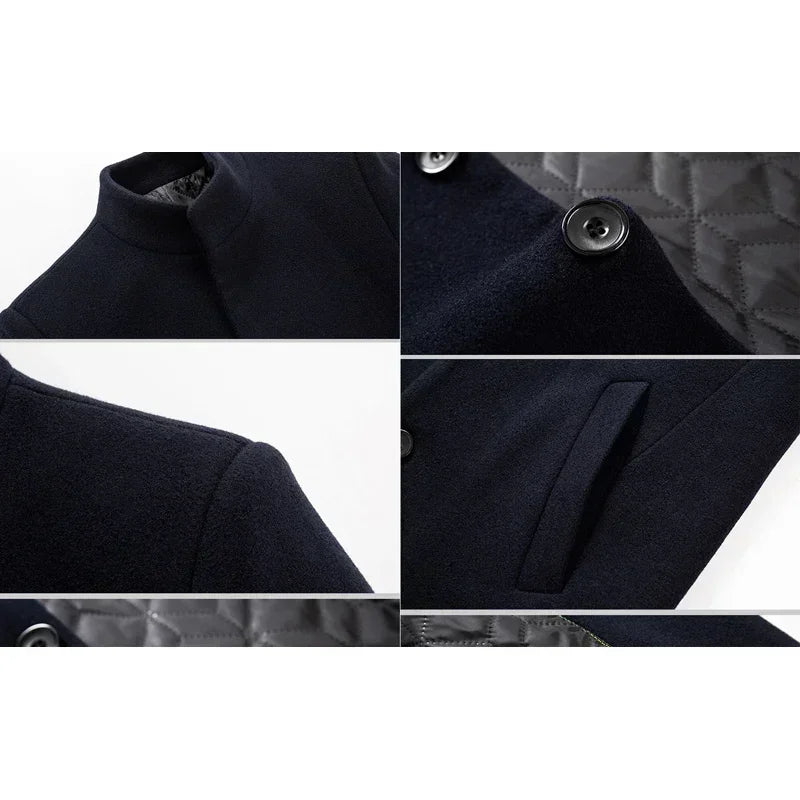 Luxencea™ 2025 Wool Blend Business Trench Coat for Men