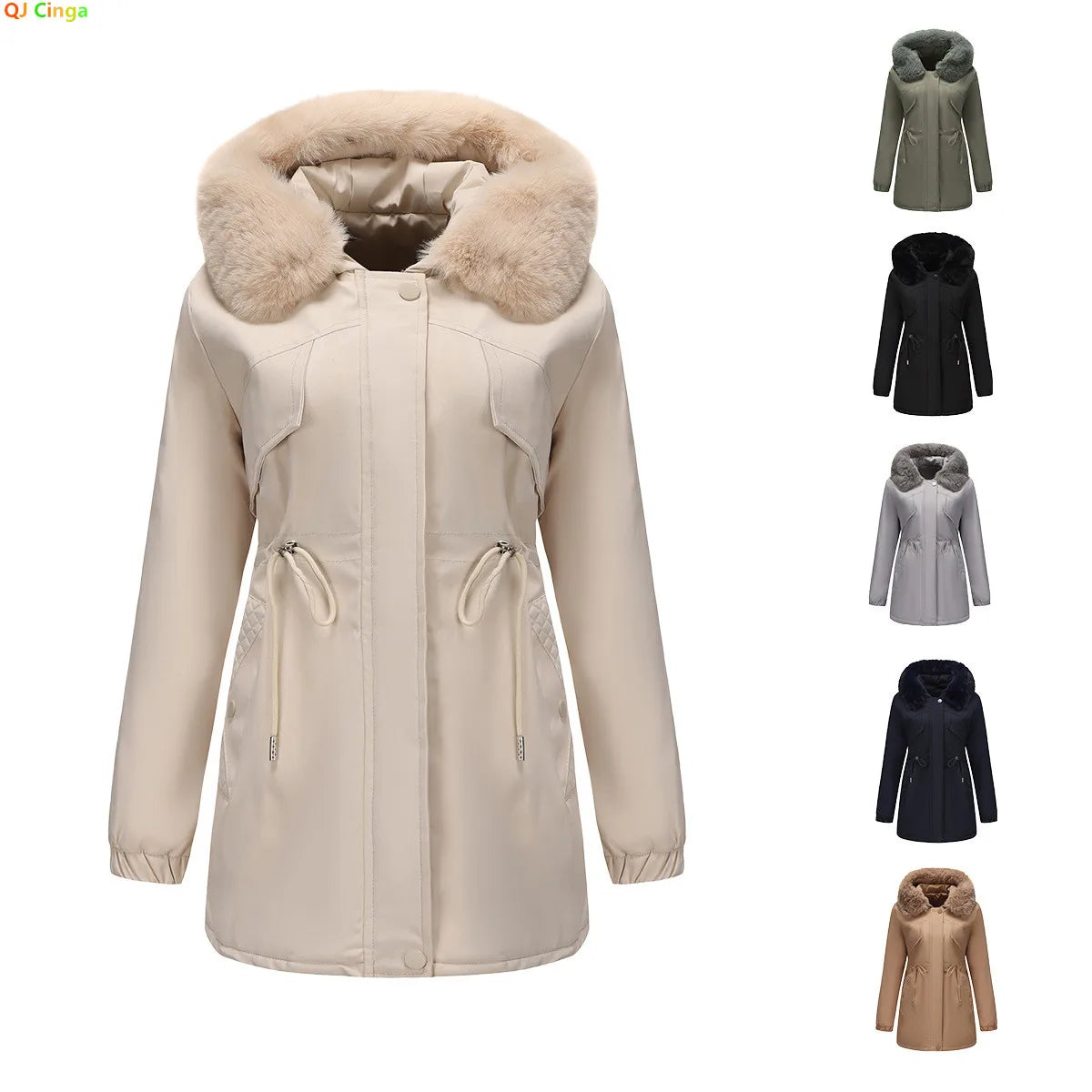 Luxencea™ Women’s Fur-Trim Long Winter Parka