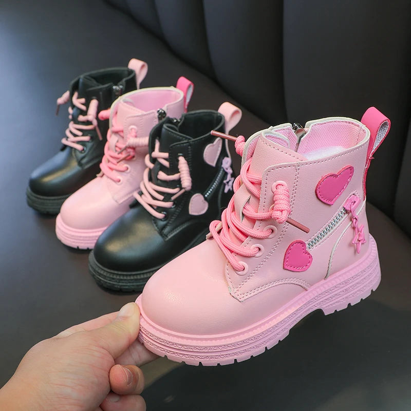 Luxencea™ Girls Pink Winter Fashion Boots