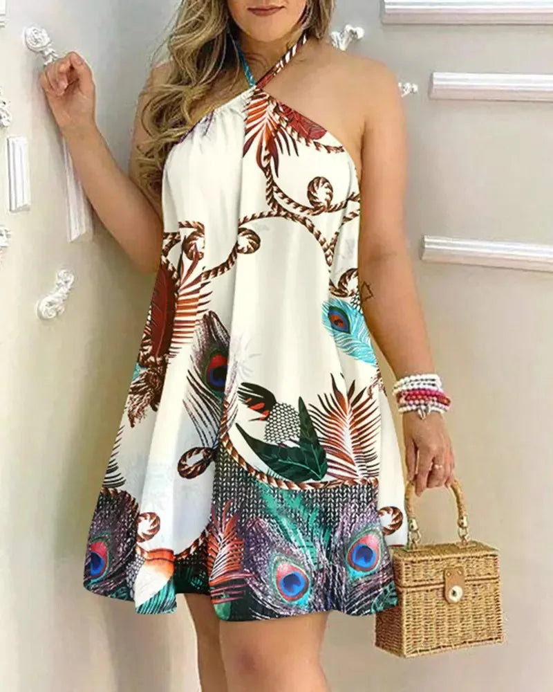 Luxencea™️ Tropical Halter Summer Dress