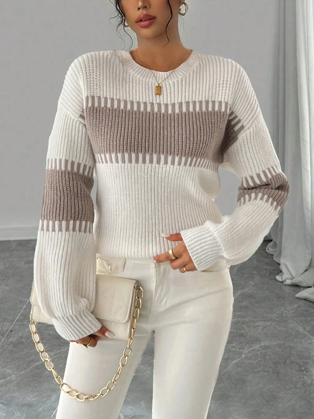 Luxencea™ – Cozy Striped Elegant Sweater