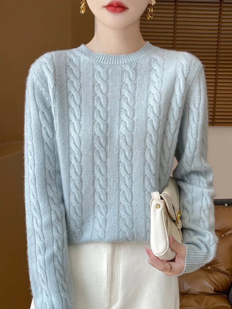 Luxencea™ – Soft Cable Knit Sweater