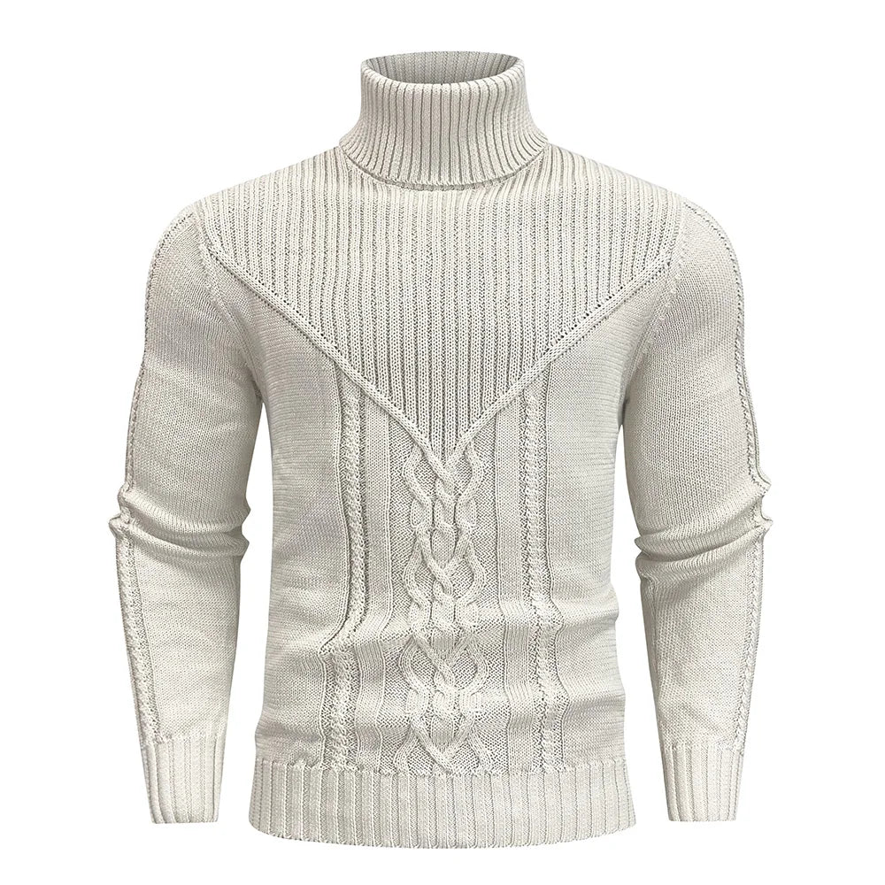 Luxencea™ Men’s Chunky Cable Knit Crewneck Sweater