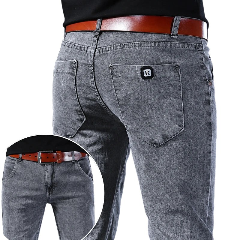 Luxencea™ 2025 Men’s Korean Style Straight Grey Denim Jeans