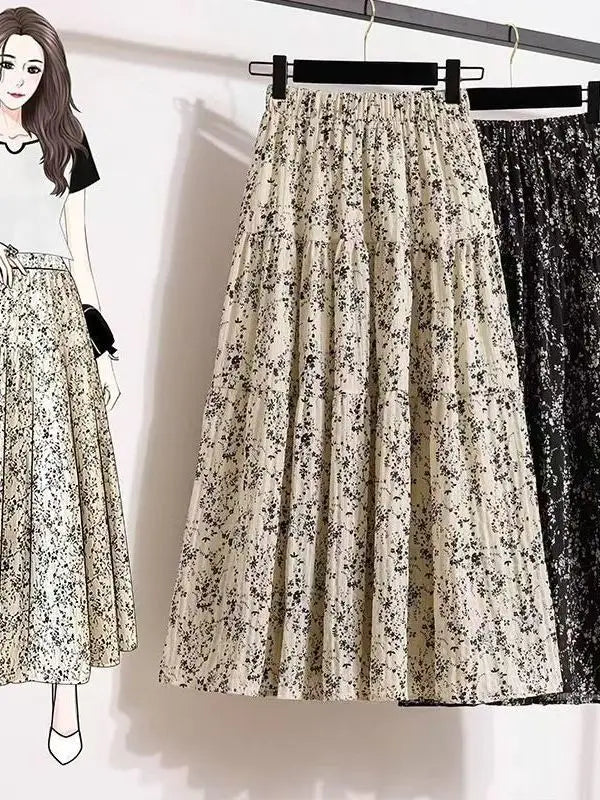Luxencea™️ Elegant Boho Floral Maxi Skirt