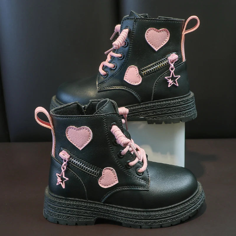 Luxencea™ Girls Pink Winter Fashion Boots