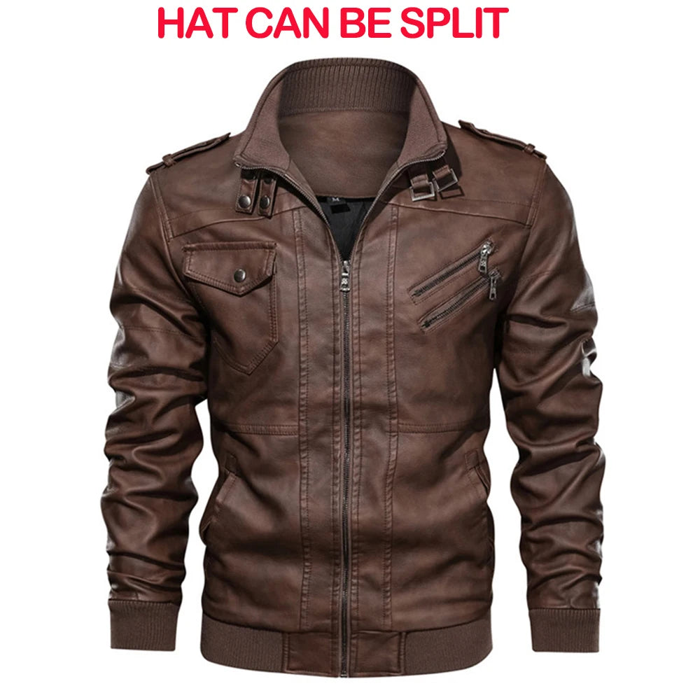 Luxencea™ Men’s PU Moto Biker Jacket