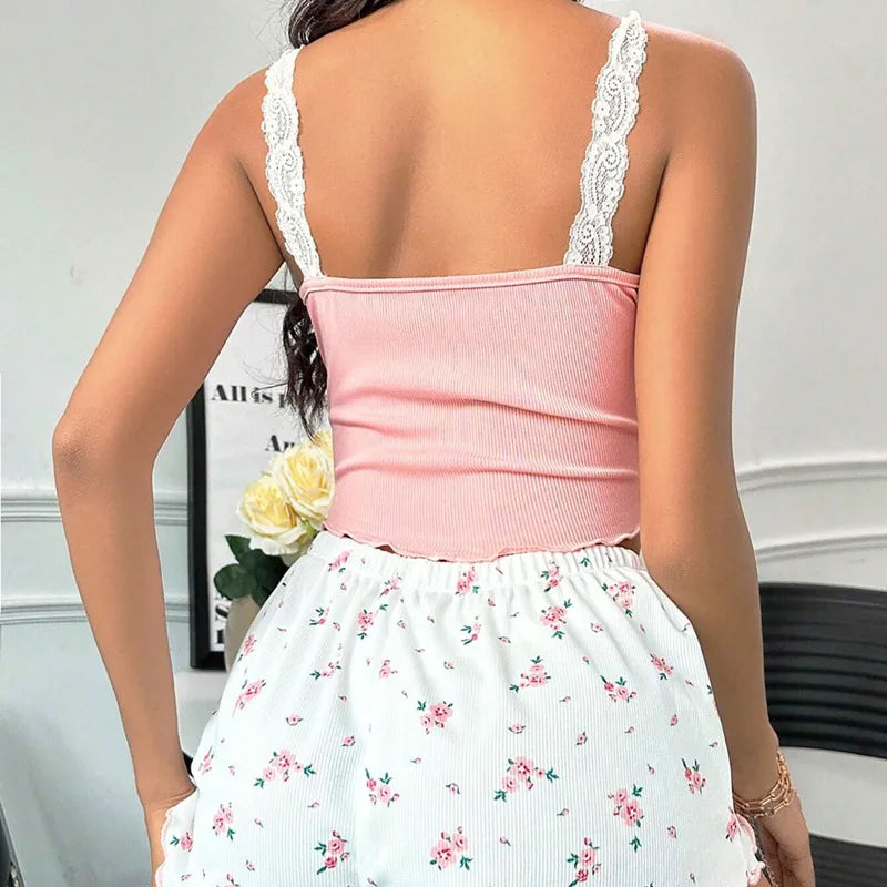 Luxencea™️ – Elegant Lace Comfort Pajama Set