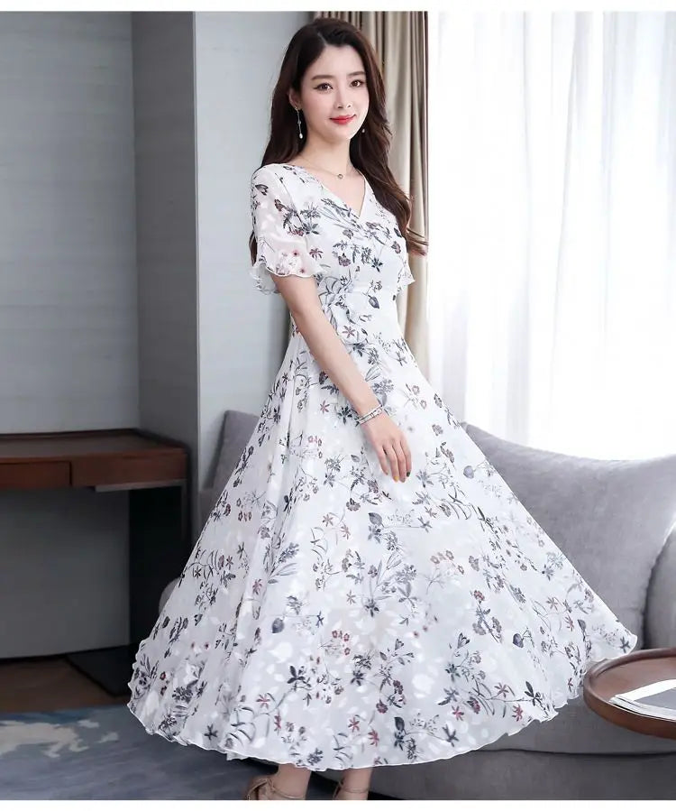 Luxencea™️ Elegant Floral Flow Dress