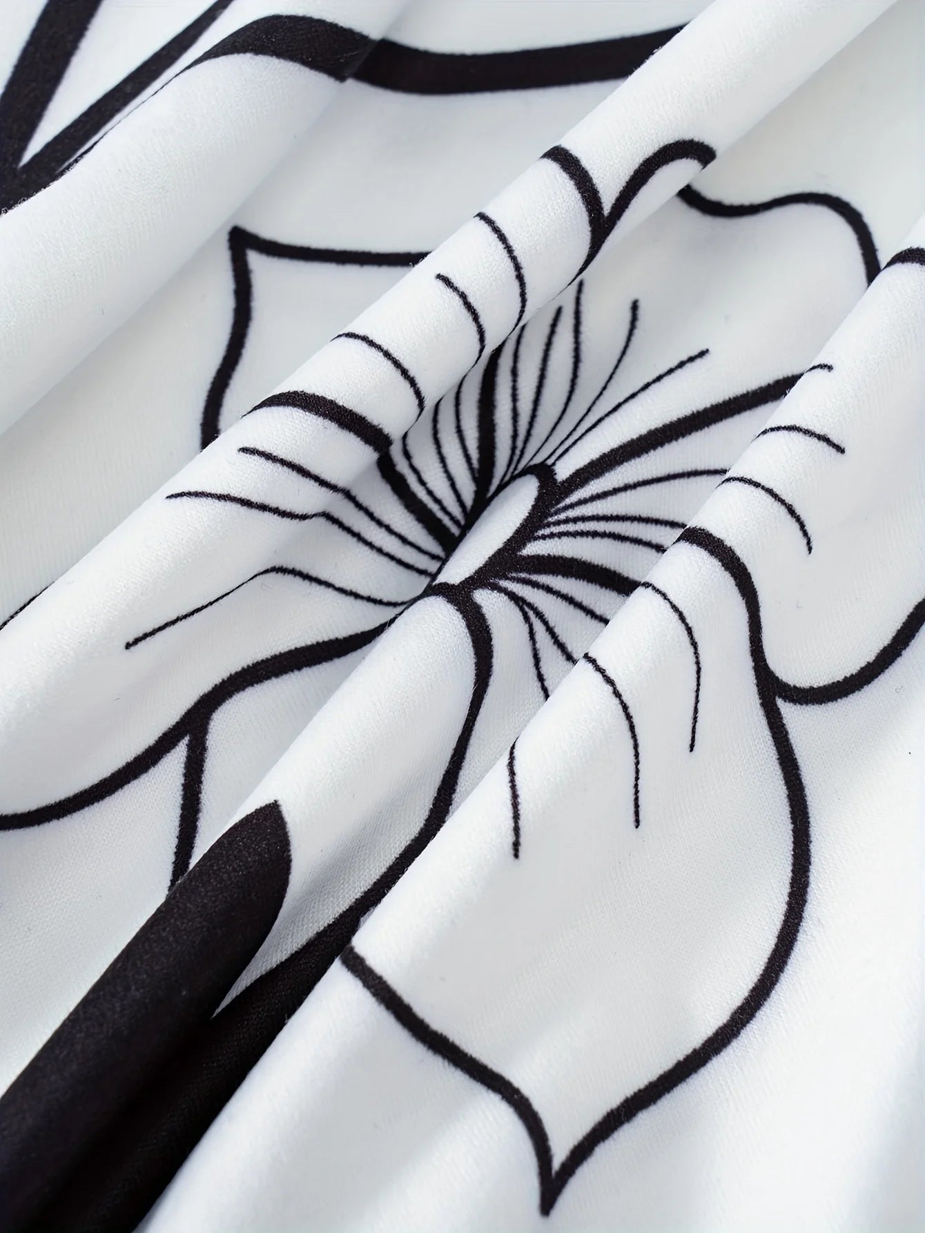 Luxencea™️ Elegant Black &amp; White Floral Maxi Dress