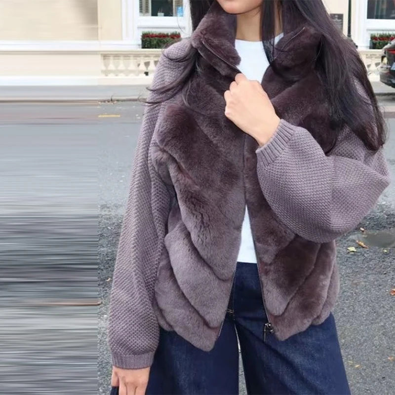 Luxencea™ 2025 Faux Fur Patchwork Women’s Jacket