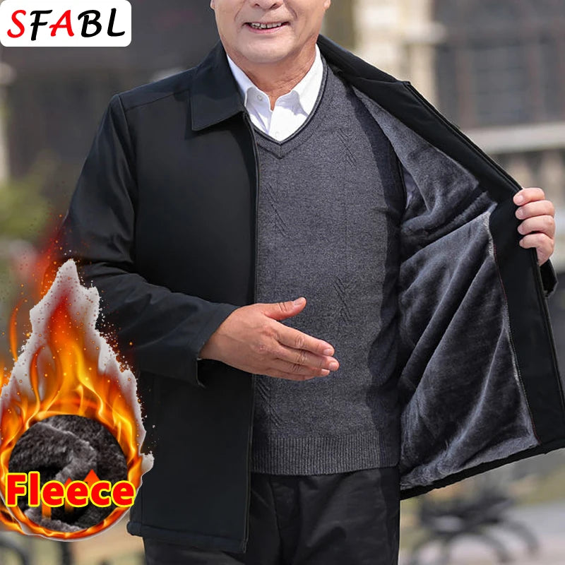 Luxencea™ Luxury Fleece-Lined Business Winter Jacket for Men