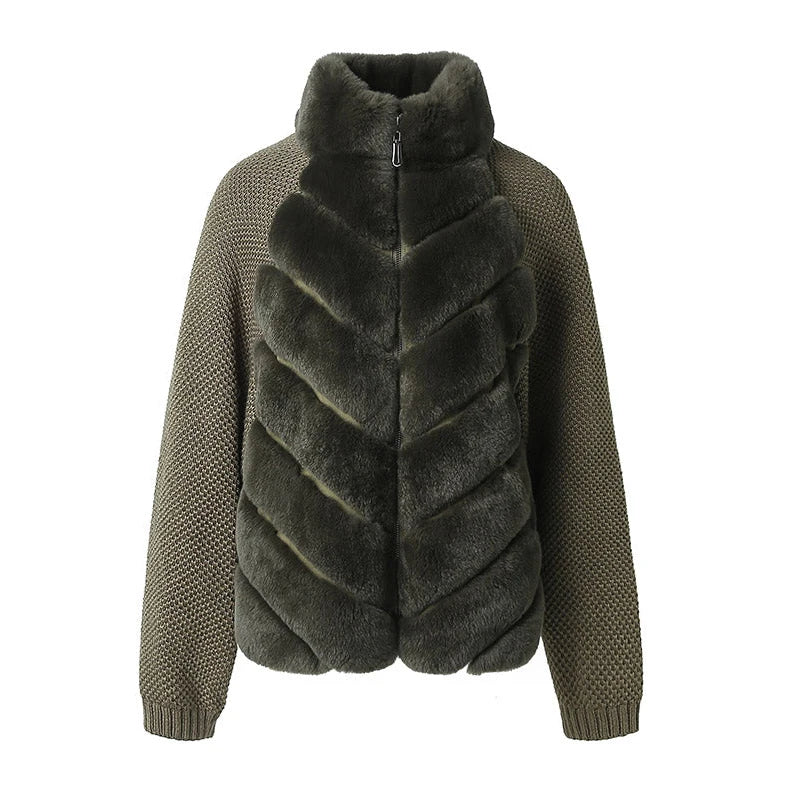 Luxencea™ 2025 Faux Fur Patchwork Women’s Jacket