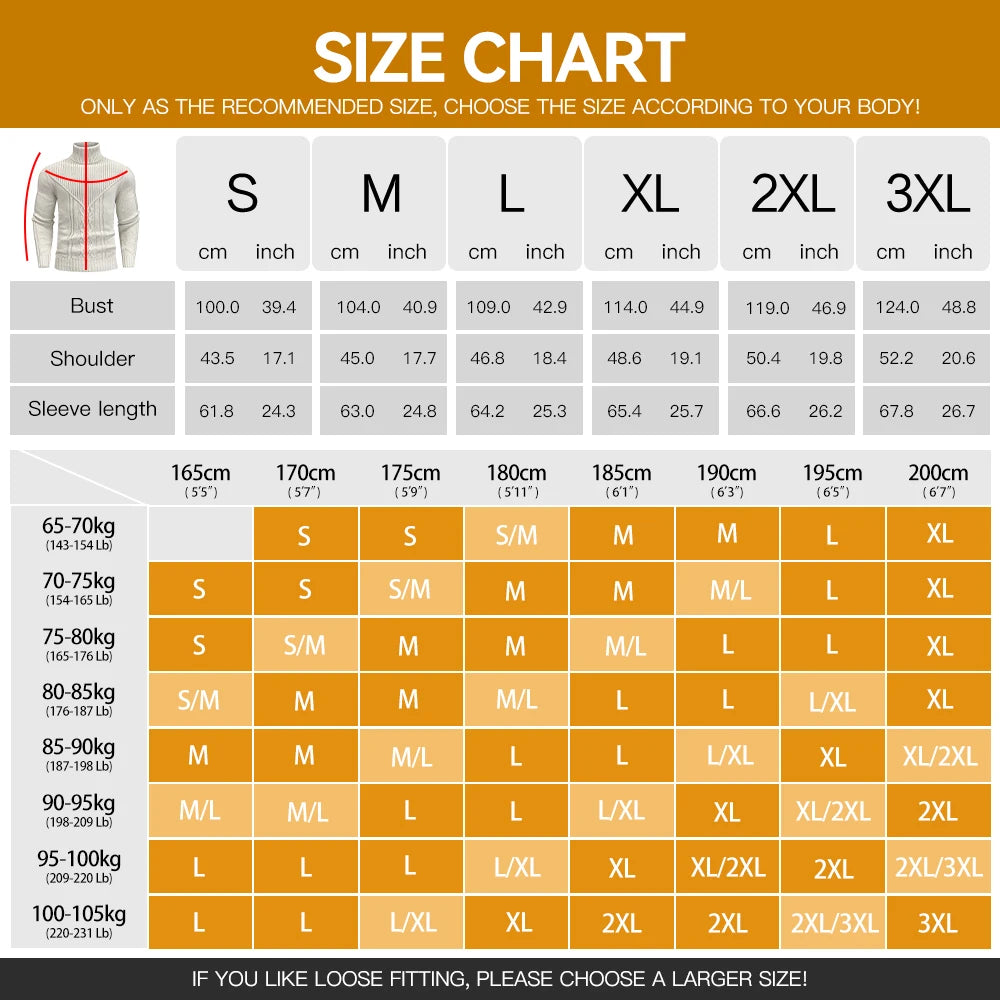 Luxencea™ Men’s Chunky Cable Knit Crewneck Sweater