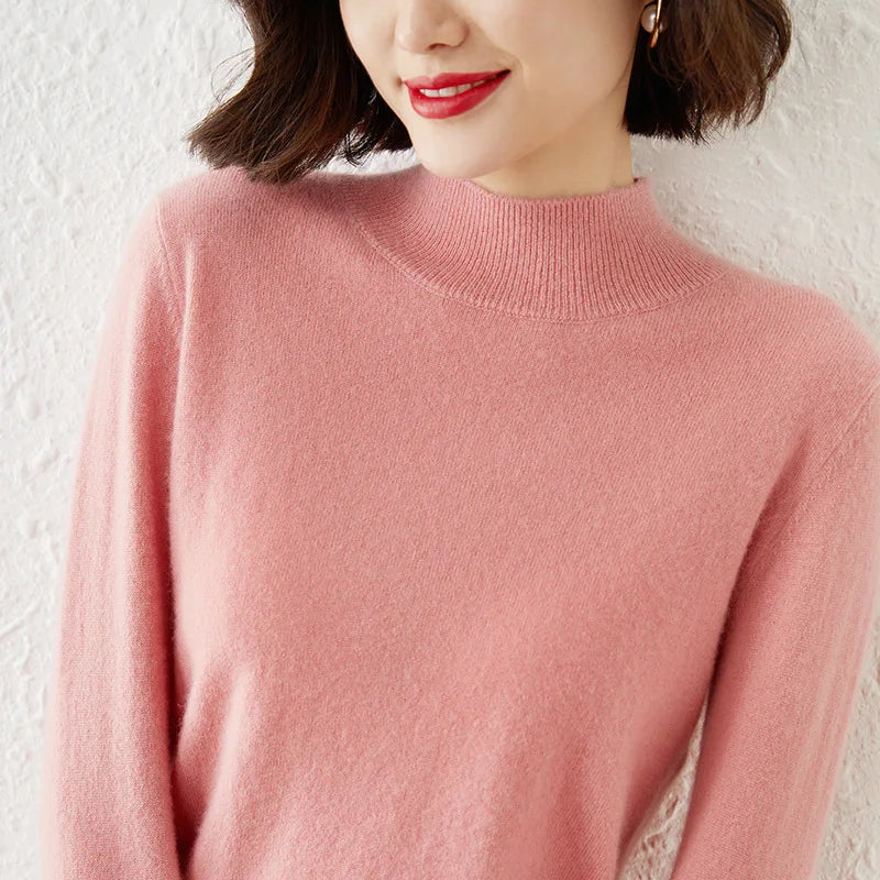 Luxencea™ Korean Half-High Collar Knit Sweater for Women