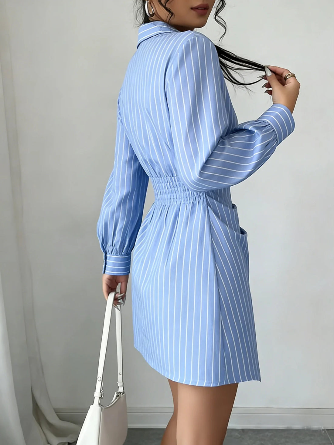 Luxencea™️ Striped Wrap Sculpting Mini Dress