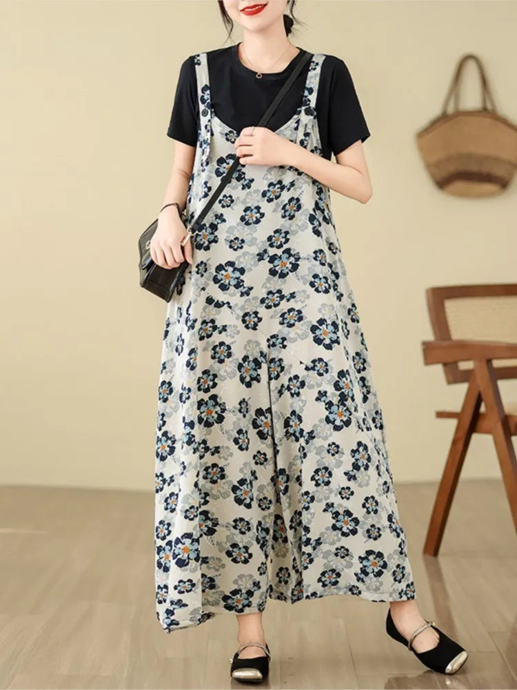 Luxencea™️ – Elegant Floral Loose Jumpsuit
