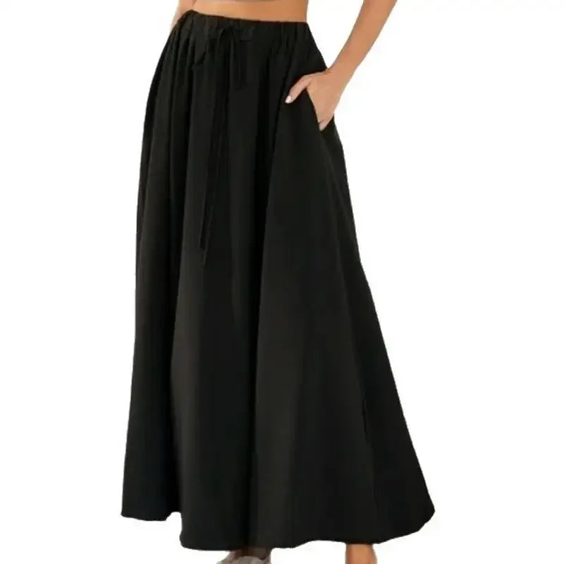 Luxencea™️ Elegant Blue Floral Maxi Skirt