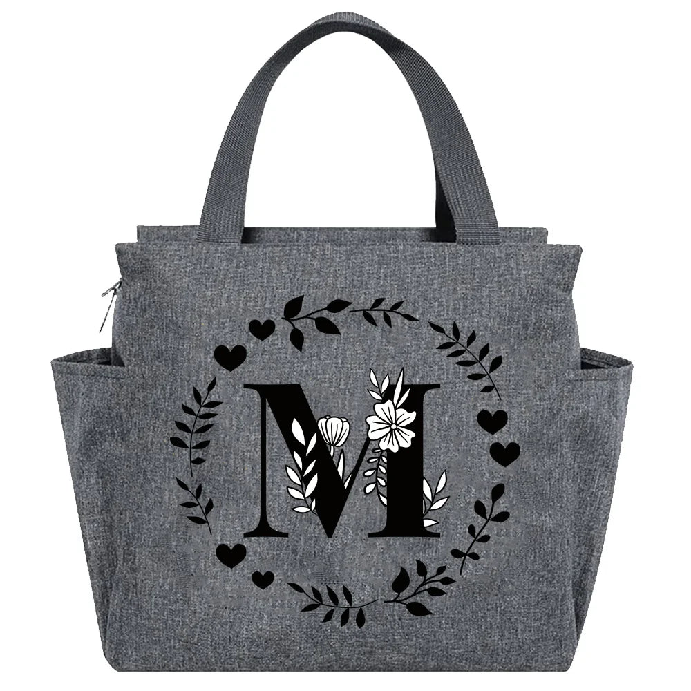 Luxencea™️ Personalized Floral Elegant Lunch Bag