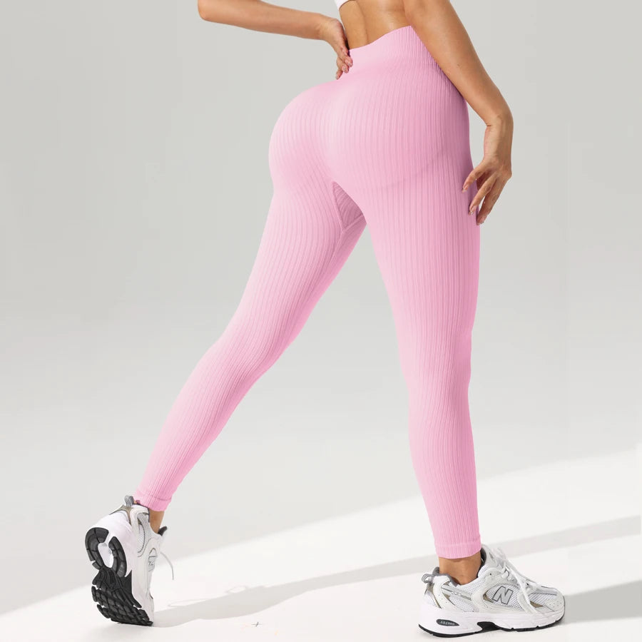 Luxencea™️ – High-Waist Ribbed Sculpting Leggings