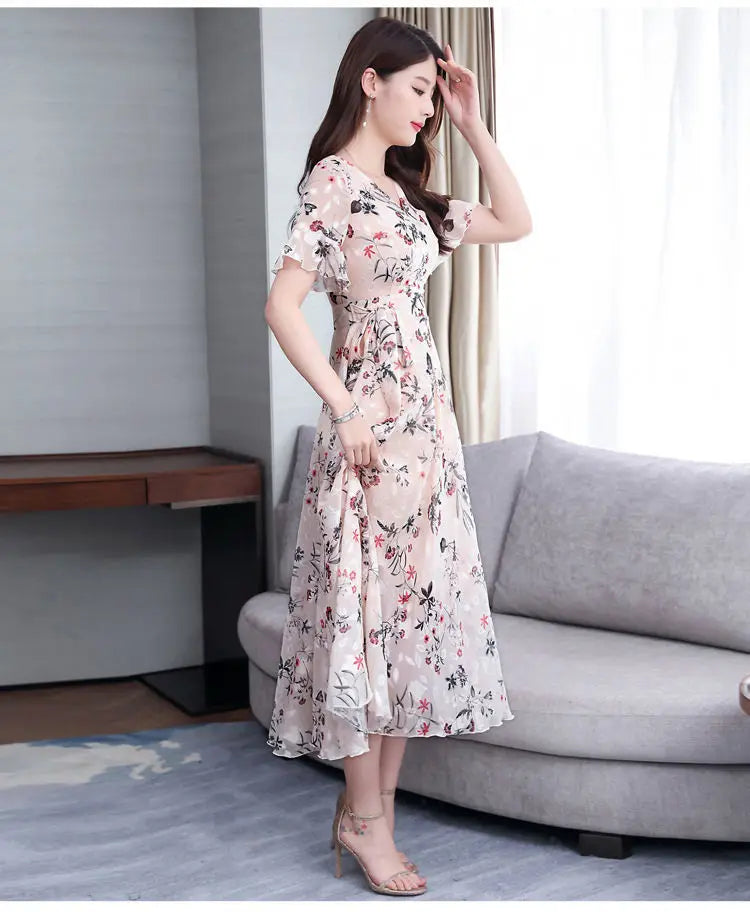 Luxencea™️ Elegant Floral Flow Dress