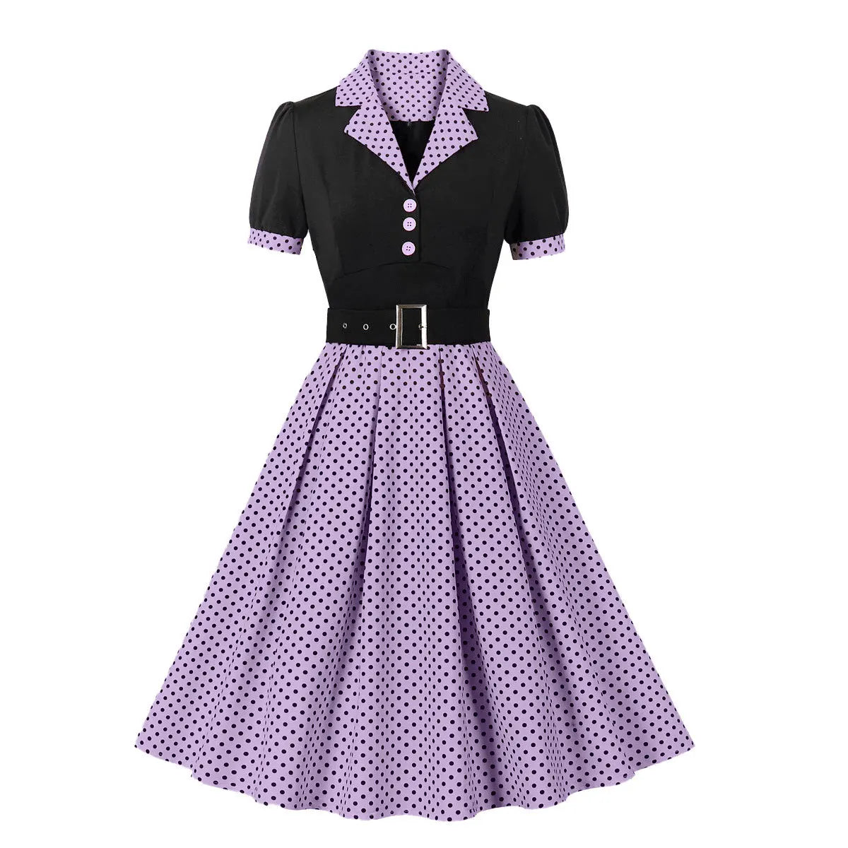 Luxencea™️ Vintage Polka Dot Dress – Chic &amp; Elegant