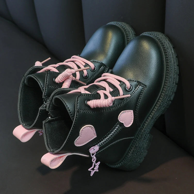 Luxencea™ Girls Pink Winter Fashion Boots