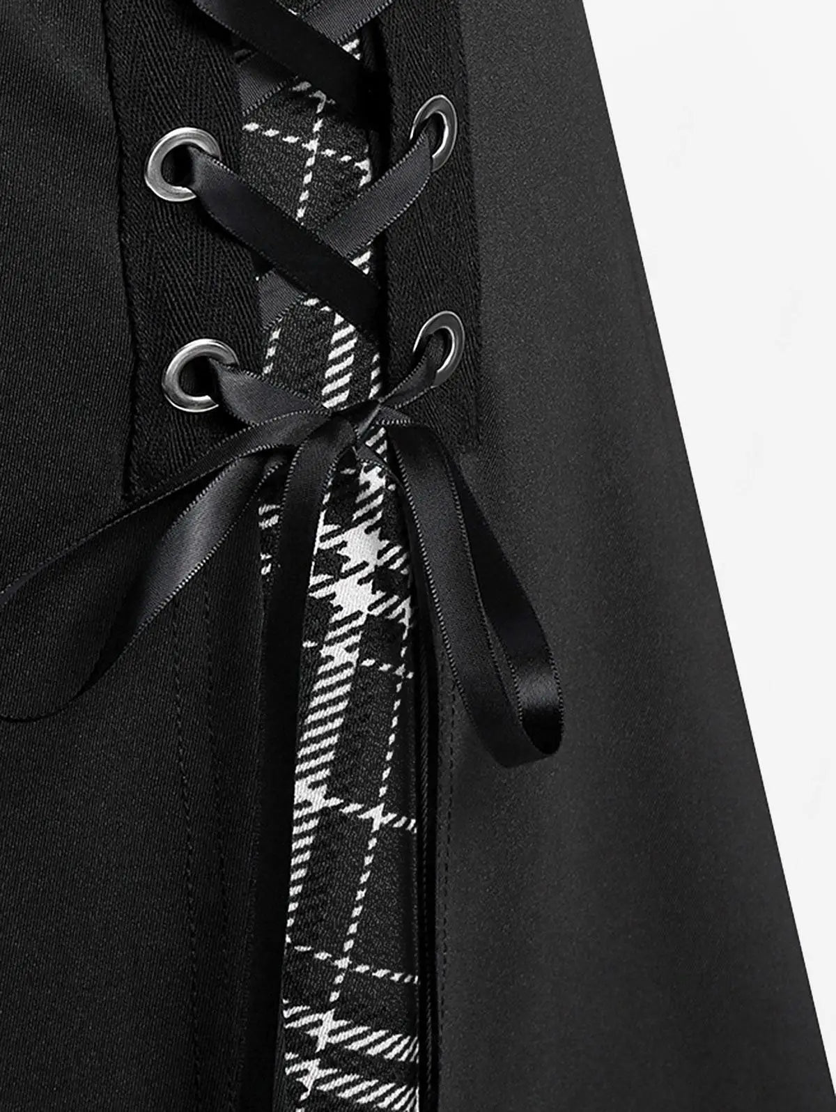 Luxencea™️ Gothic Chic Lace-Up Skirt with Chain
