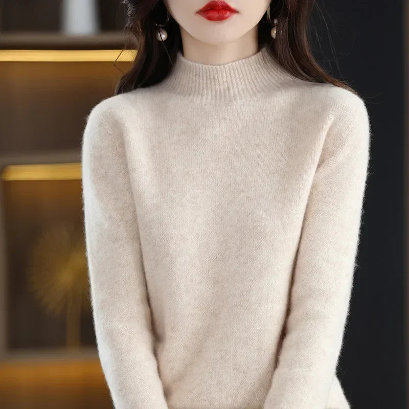 Luxencea™ Korean Half-High Collar Knit Sweater for Women