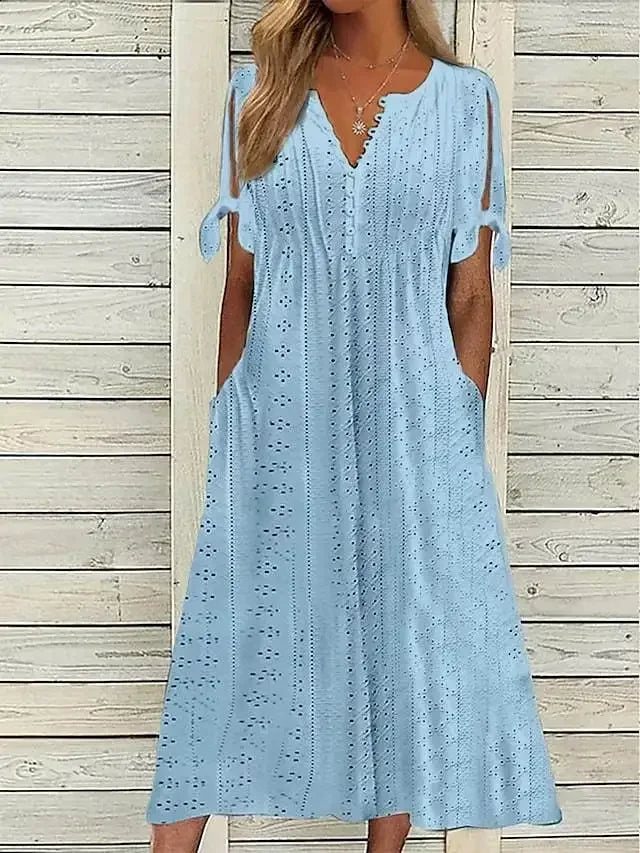 Luxencea™️ Chic Eyelet Summer Dress