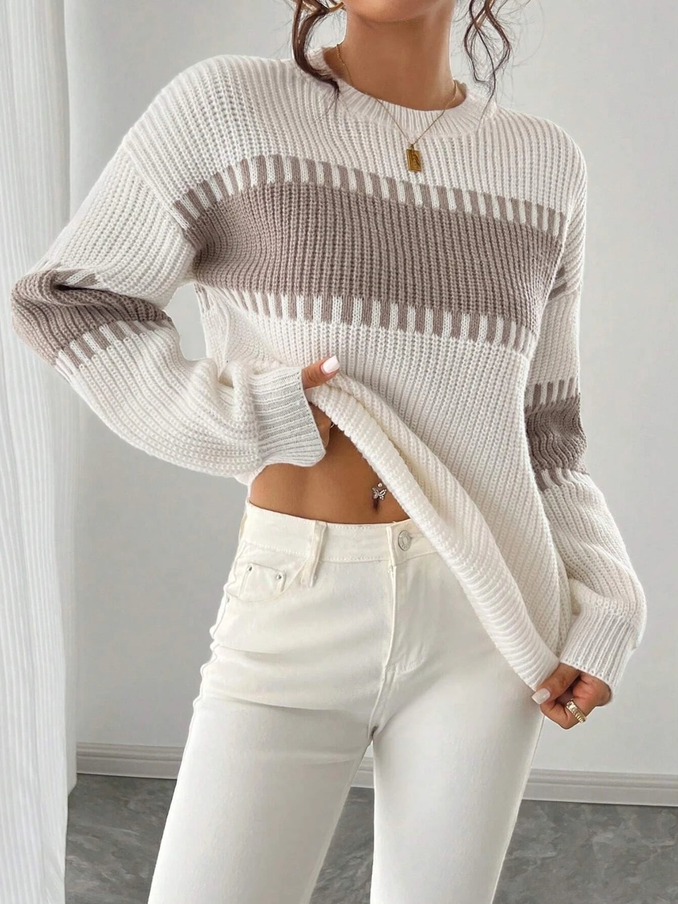 Luxencea™ – Cozy Striped Elegant Sweater