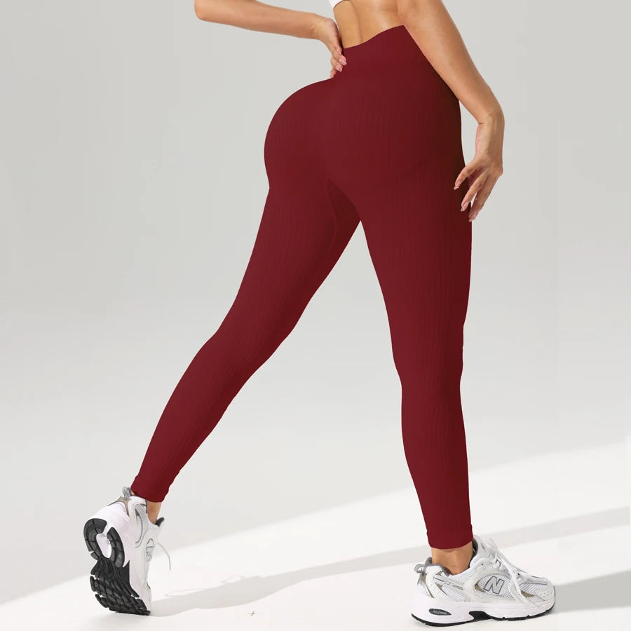 Luxencea™️ – High-Waist Ribbed Sculpting Leggings