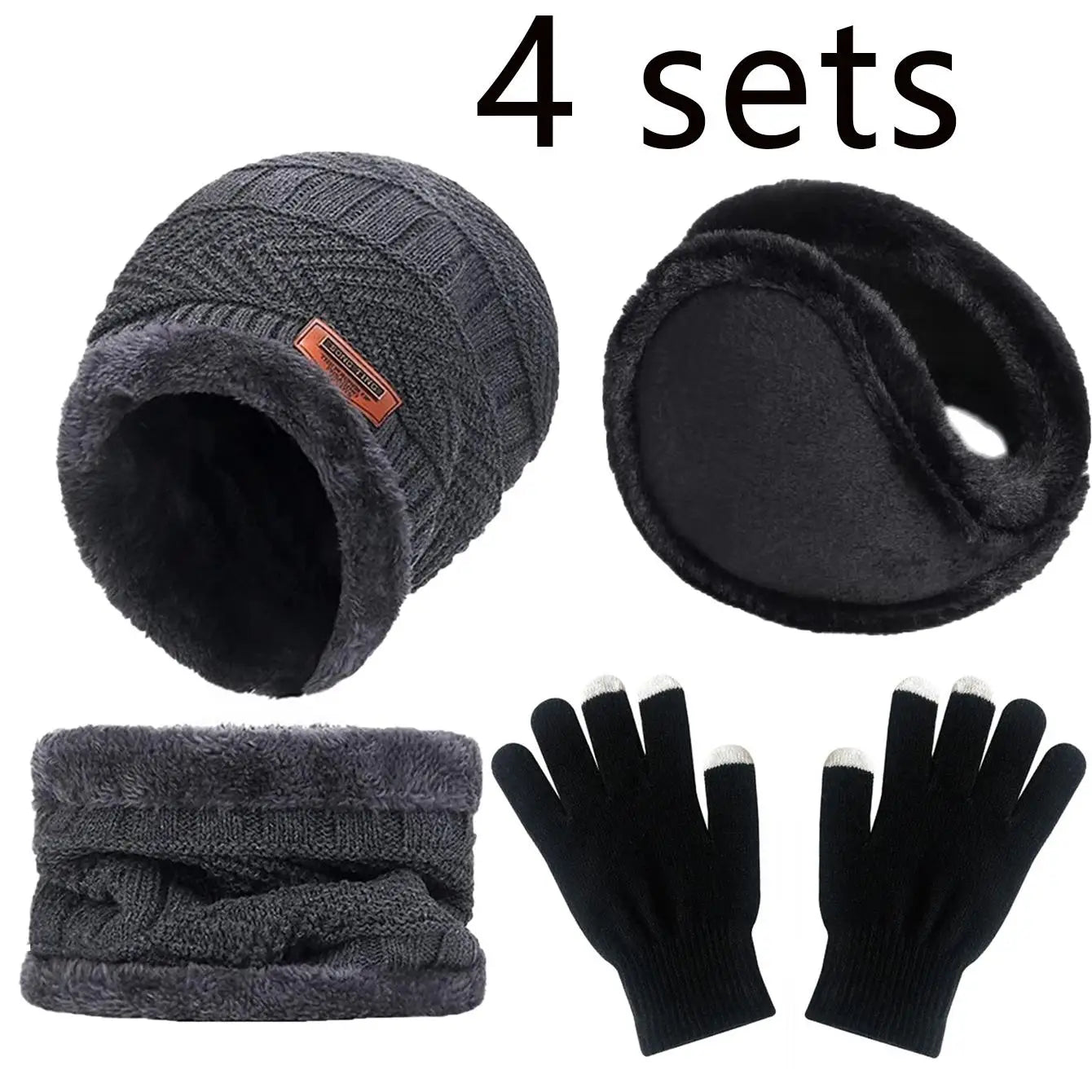Luxencea™ Winter Velvet Hat & Scarf Set (4-Piece)