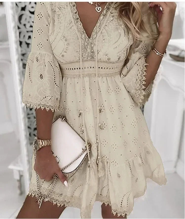 Luxencea™️ Elegant Lace Boho Dress