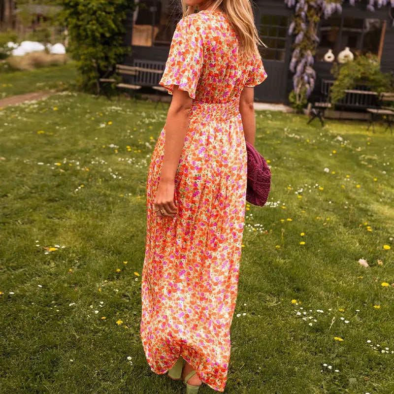 Luxencea™️ Elegant Floral Maxi Summer Dress