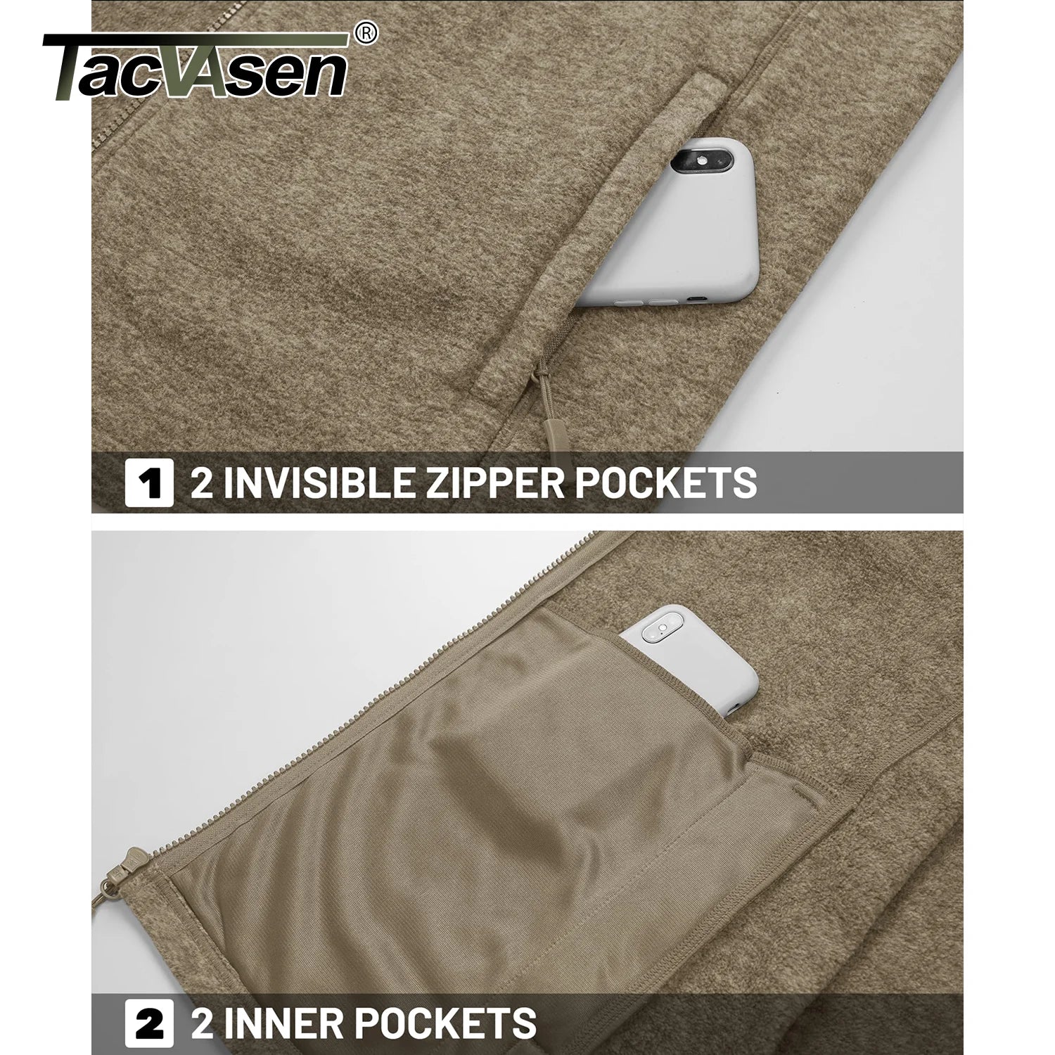 Luxencea™ Lightweight Full-Zip Fleece Jacket for Men