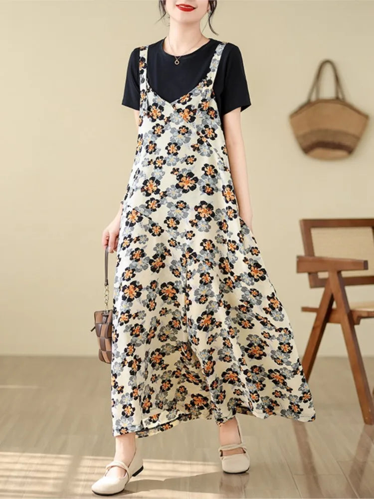 Luxencea™️ – Elegant Floral Loose Jumpsuit