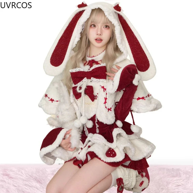 Luxencea™ Christmas Women’s Kawaii Bunny-Ear Lolita Winter Set