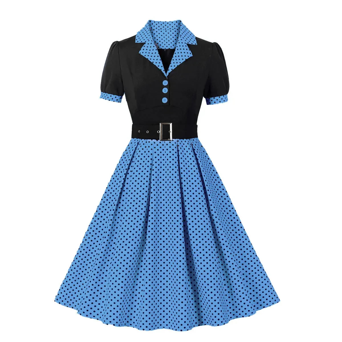 Luxencea™️ Vintage Polka Dot Dress – Chic &amp; Elegant